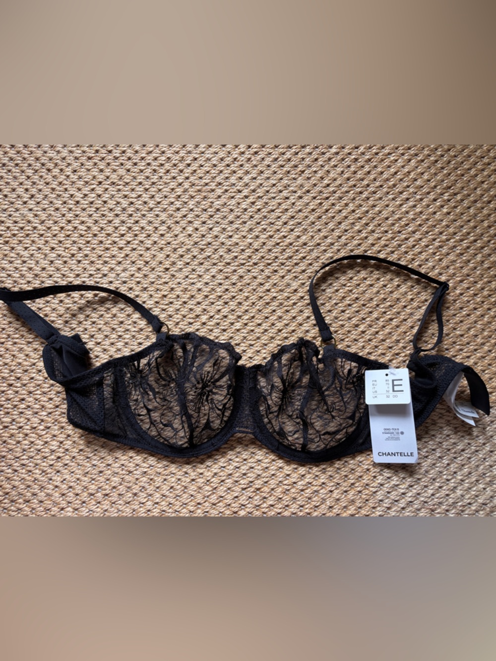 Chantelle Black Sheer Floral Lace Underwire Bra